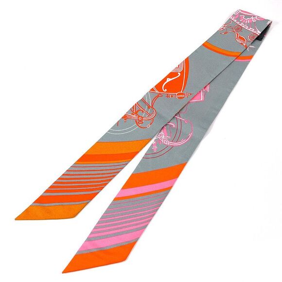 Hermes Silk Ex Libris Twilly Scarf - Picture 2 of 6